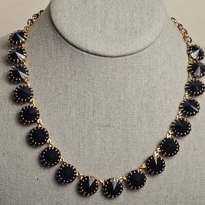 [J. CREW] Classic Venus Fly Trap Navy Blue Crystal Statement Necklace